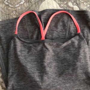 Gray with coral accent lululemon tank